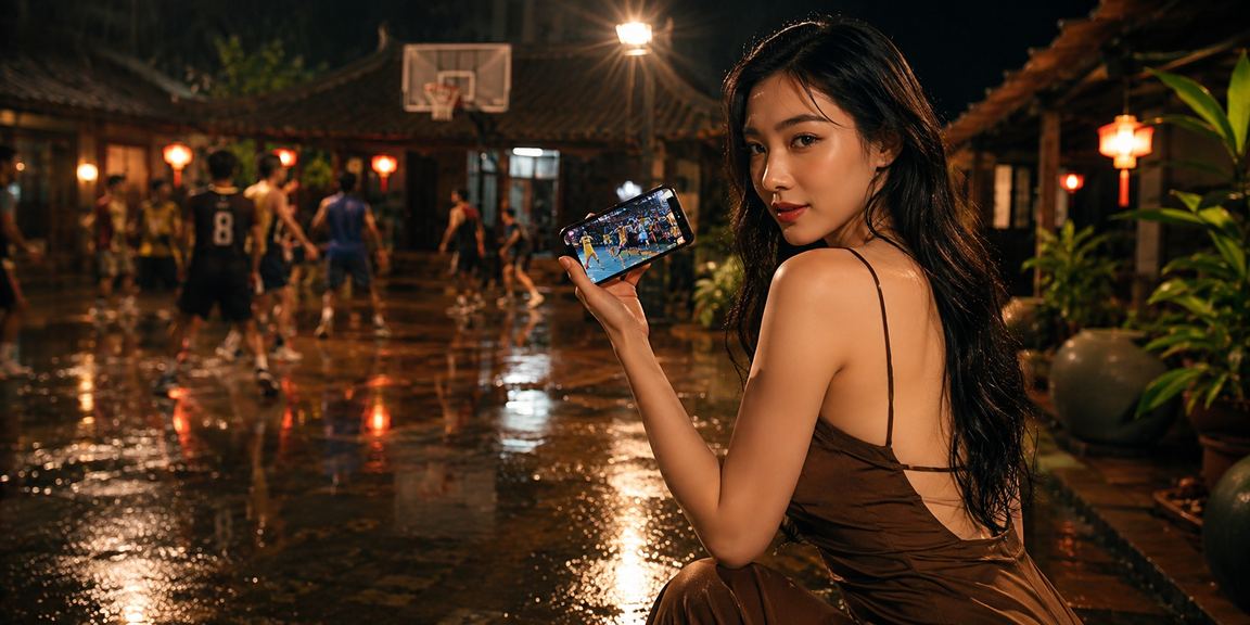 Người xem bóng rổ tại quán cà phê Ninh Bình, tra kèo trên điện thoại cùng bạn bè